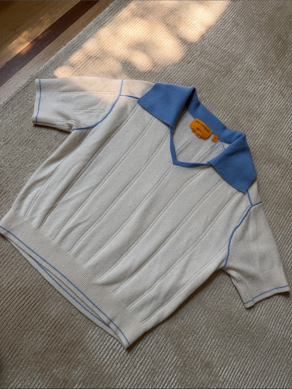 Guest In Residence Knitters Pele Cashmere Sweater V Neck Short Sleeve Tee Size S - Picture 4 of 11